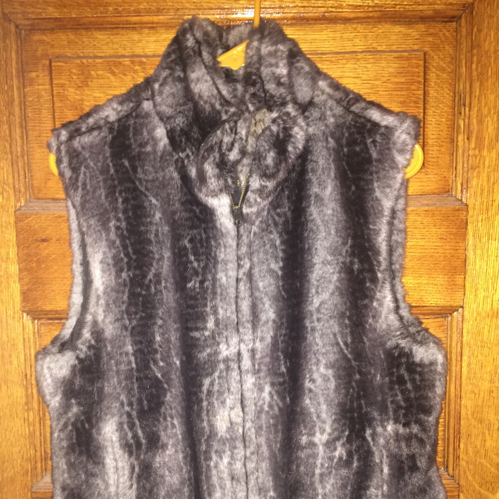 Grey Faux Fur Vest